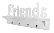 Wandgarderobe mit 4 Chrom-Haken, weiß lackiert, 60 cm – Ansicht 1