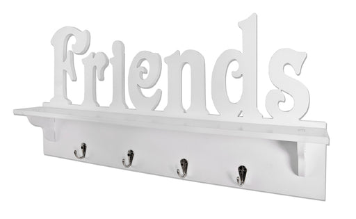 Wandgarderobe mit 4 Chrom-Haken, weiß lackiert, 60 cm – Ansicht 1