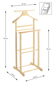 Herrendiener aus Massivholz Kiefer, Natur im Landhausstil – Ansicht 4