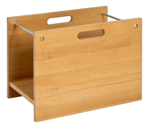 Zeitungsständer aus Massivholz Buche mit Lochgriff, 40x25x30 cm – Ansicht 1