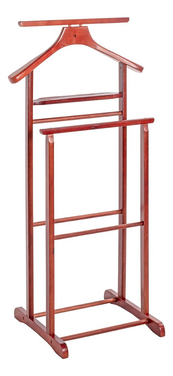 Haku Herrendiener aus Massivholz kirschfarben lackiert, 47x36x102 cm