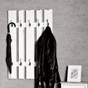 Wandgarderobe mit 10 Haken, Industrial-Stil, antikweiß – Ansicht 3