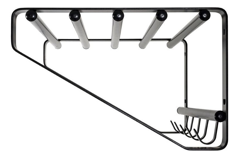 Wandgarderobe mit 5 Haken, schwarz pulverbeschichtet aus Metall – Ansicht 3