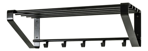 Wandgarderobe mit 5 Haken, schwarz pulverbeschichtet aus Metall – Ansicht 1