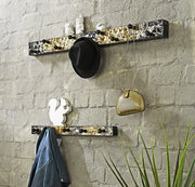 Garderobenleiste mit 5 Haken, Metall schwarz-gold, Art Deco – Ansicht 3