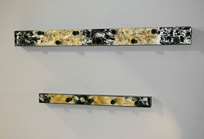 Garderobenleiste mit 5 Haken, Metall schwarz-gold, Art Deco – Ansicht 6