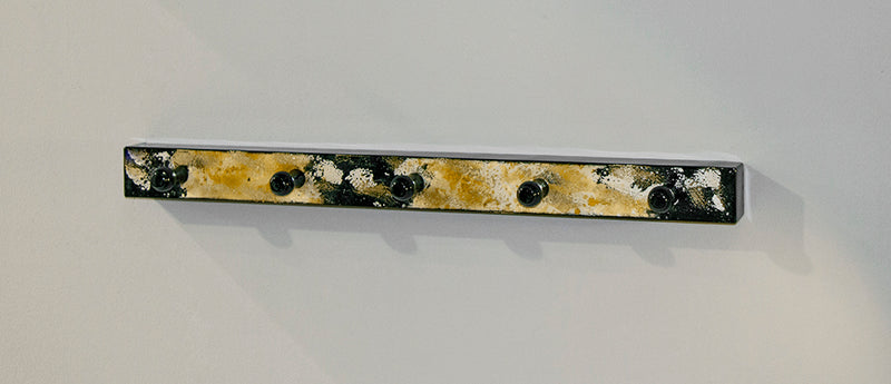 Garderobenleiste mit 5 Haken, Metall schwarz-gold, Art Deco – Ansicht 7