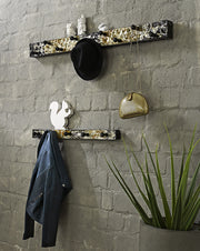 Garderobenleiste mit 9 Haken in Schwarz-Gold, Art Deco – Ansicht 2