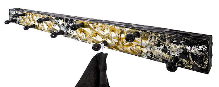 Garderobenleiste mit 9 Haken in Schwarz-Gold, Art Deco – Ansicht 4