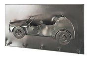 Wandgarderobe mit 5 Haken, Motiv Auto, dunkel verchromt aus Metall – Ansicht 1