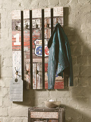 Wandgarderobe mit 10 Haken, Vintage-Dekor in Braun, Industrial-Stil – Ansicht 3
