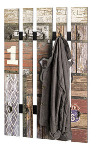 Wandgarderobe mit 10 Haken, Vintage-Dekor in Braun, Industrial-Stil – Ansicht 4