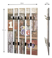 Wandgarderobe mit 10 Haken, Vintage-Dekor in Braun, Industrial-Stil – Ansicht 7