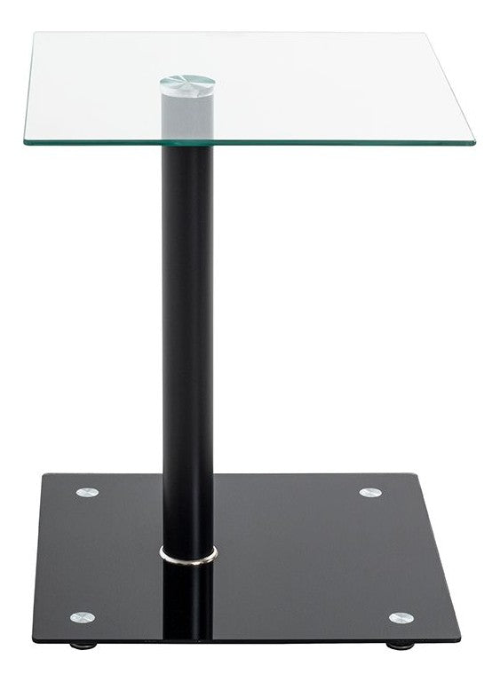 Haku Beistelltisch quadratisch, schwarz mit Sicherheitsglas-Ablage