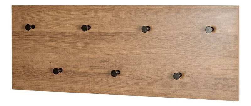 Haku Wandgarderobe mit 7 Haken, Dekor Eiche dunkel und Schwarz