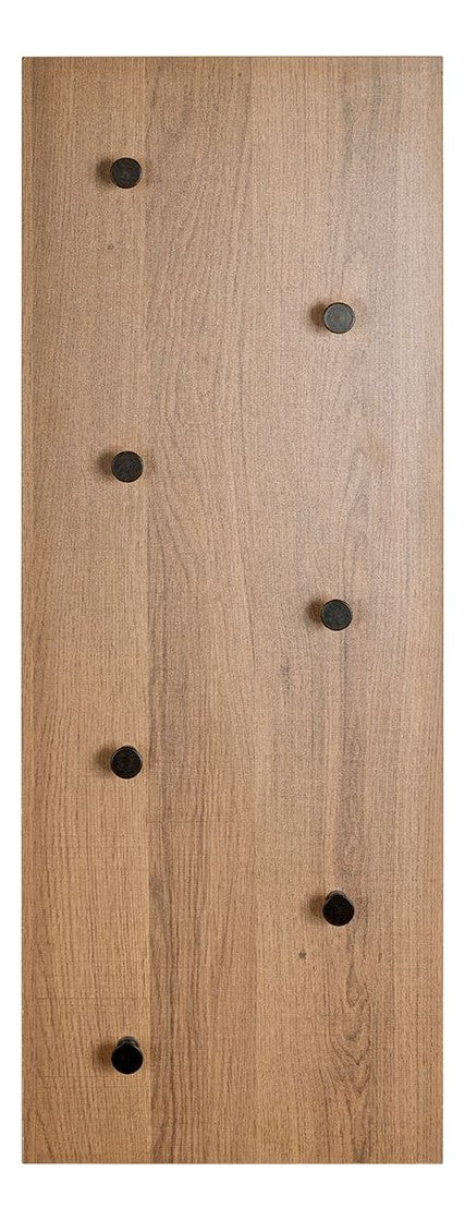 Haku Wandgarderobe mit 7 Haken, Dekor Eiche dunkel und Schwarz