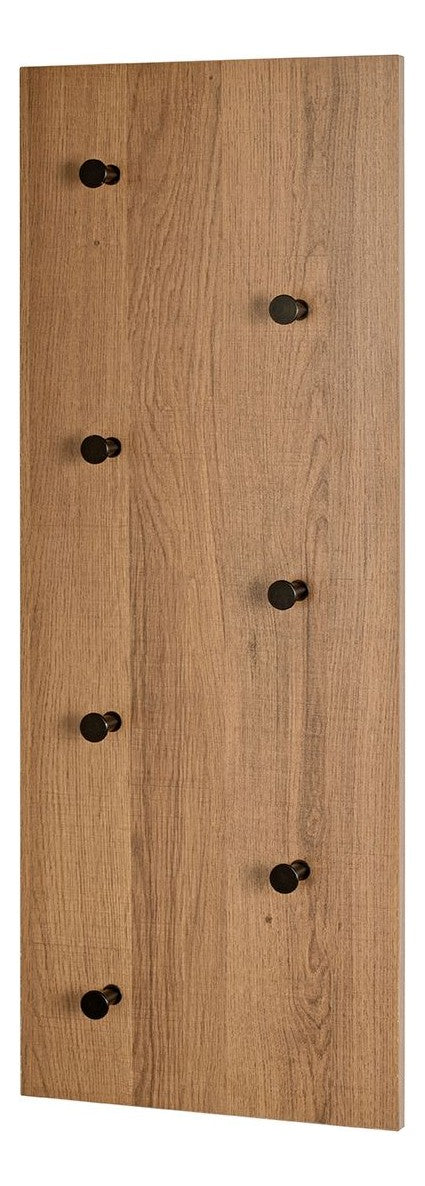 Haku Wandgarderobe mit 7 Haken, Dekor Eiche dunkel und Schwarz