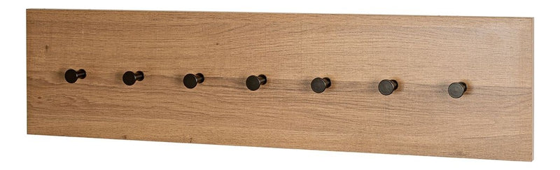 Haku Wandgarderobe mit 7 Haken, Dekor Eiche dunkel und schwarz