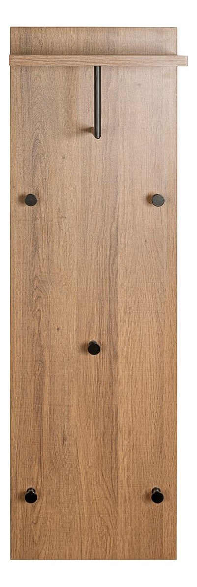 Haku Wandgarderobe mit Hutablage, 5 Haken, Dekor Eiche dunkel