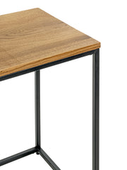 Beistelltisch Eiche Massivholz mit Stahlrohr-Gestell, schwarz – Ansicht 3