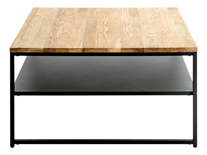 Haku Couchtisch Eiche massiv, quadratisch mit Stahlrohrgestell schwarz