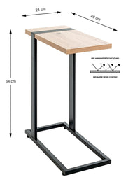 Beistelltisch C-Form, Eiche-Dekor mit schwarzem Stahlrohrgestell – Ansicht 11