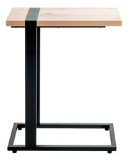 Beistelltisch C-Form, Eiche-Dekor mit schwarzem Stahlrohrgestell – Ansicht 9