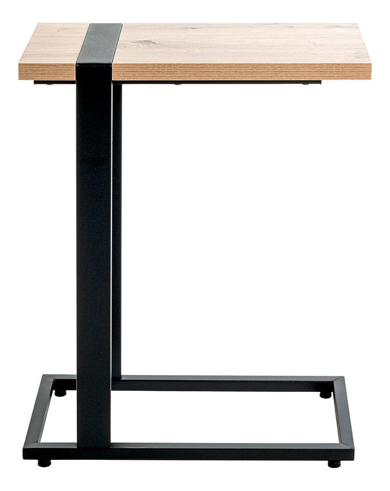 Beistelltisch C-Form, Eiche-Dekor mit schwarzem Stahlrohrgestell – Ansicht 9