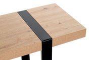 Konsolentisch Eiche hell, Stahlgestell schwarz, modern – Ansicht 6