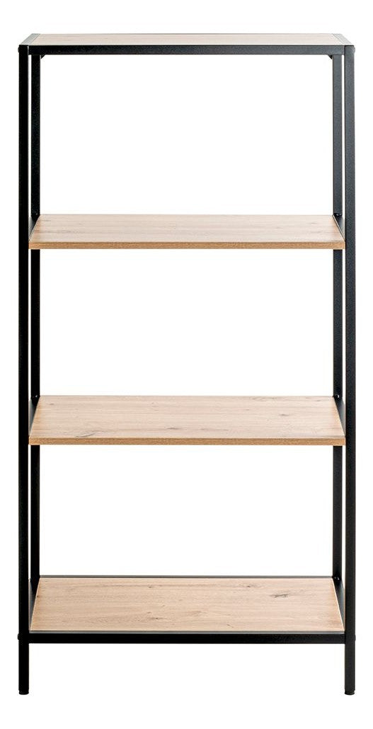 Standregal Eiche-Dekor mit schwarzem Stahlrohrgestell – Ansicht 7