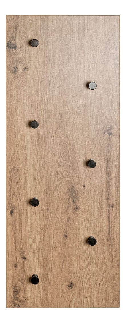 Haku Wandgarderobe mit 7 Metallhaken in Eiche hell, Hoch- und Querformat