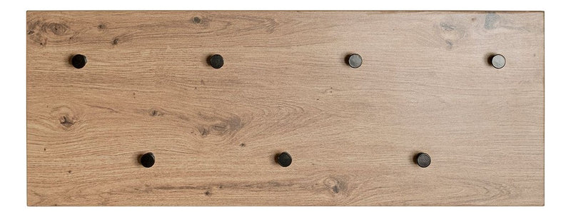 Haku Wandgarderobe mit 7 Metallhaken in Eiche hell, Hoch- und Querformat