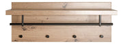 Wandgarderobe Eiche hell mit 4 Haken, Hutablage und Kleiderstange – Ansicht 7