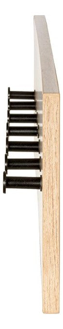 Haku Wandgarderobe Eiche hell mit 7 Metallhaken in Schwarz, modern