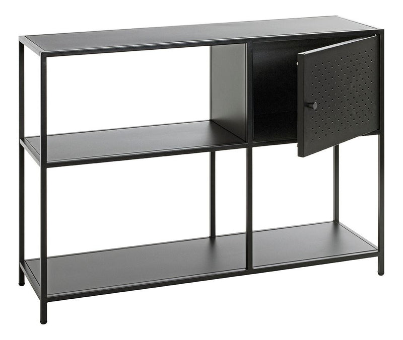 Haku Standregal mit Tür aus pulverbeschichtetem Stahlrohr, schwarz
