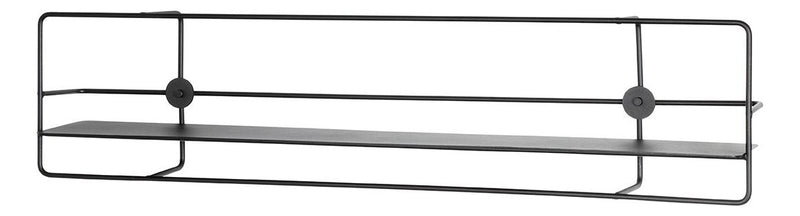 Wandregal aus Stahlrohr, schwarz pulverbeschichtet, 90 cm breit – Ansicht 1