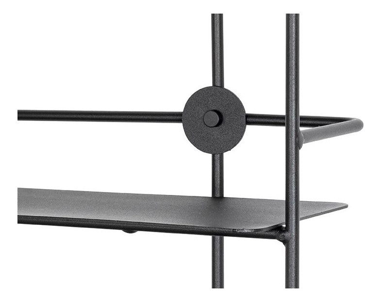 Wandregal aus Stahlrohr, schwarz pulverbeschichtet, 90 cm breit – Ansicht 2