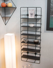Wandregal aus Stahlrohr mit 6 Metall-Ablagen, schwarz, modern – Ansicht 4