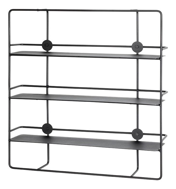Wandregal mit 3 Ablagen aus Stahlrohr, schwarz, modern – Ansicht 1
