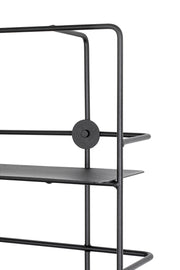 Wandregal mit 3 Ablagen aus Stahlrohr, schwarz, modern – Ansicht 2