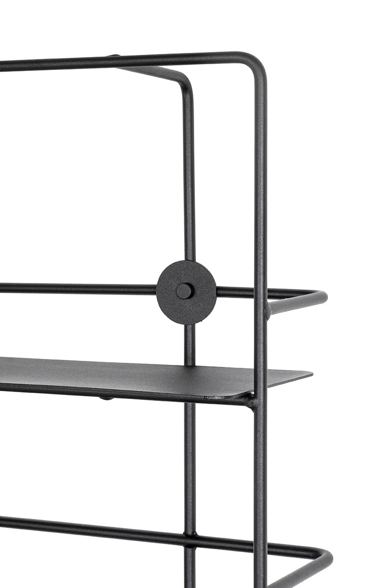 Wandregal mit 3 Ablagen aus Stahlrohr, schwarz, modern – Ansicht 2