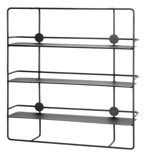 Wandregal mit 3 Ablagen aus Stahlrohr, schwarz, modern – Ansicht 1