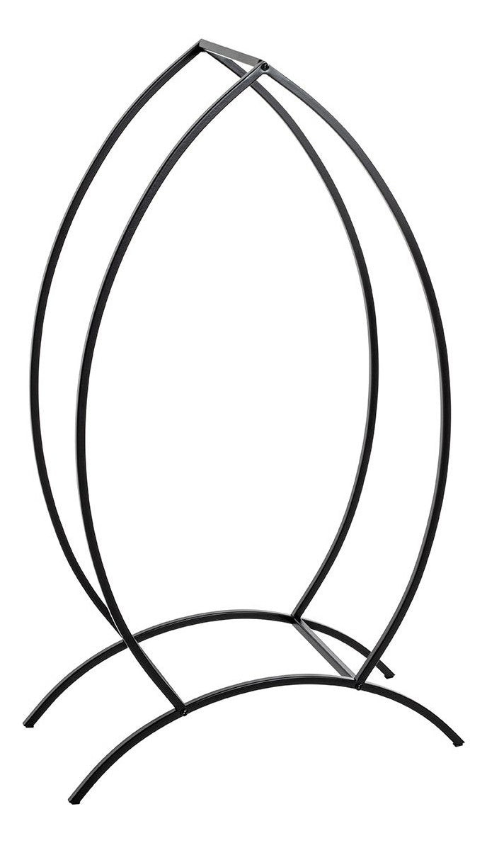 Haku Kaminholzständer aus Stahlrohr, oval, schwarz lackiert