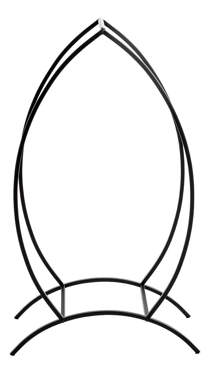 Haku Kaminholzständer aus Stahlrohr, oval, schwarz lackiert