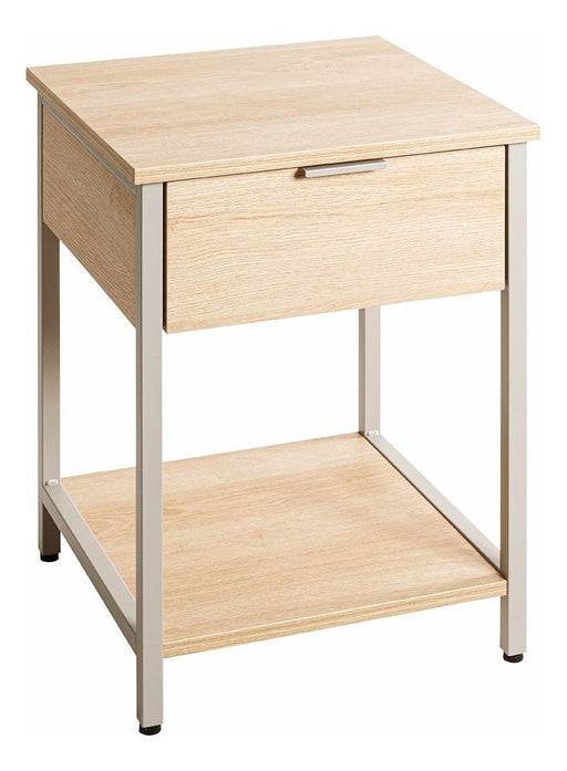 Beistelltisch Eiche-Kaschmirgrau mit Schublade und Softclose – Ansicht 1