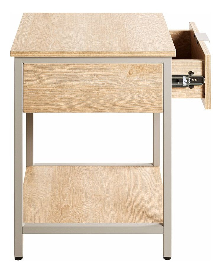 Haku Beistelltisch Eiche-Kaschmirgrau mit Schublade und Softclose