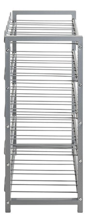 Flaschenregal für 45 Flaschen aus Stahlrohr, alu lackiert – Ansicht 7