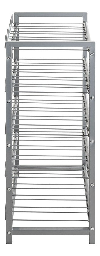 Flaschenregal für 45 Flaschen aus Stahlrohr, alu lackiert – Ansicht 7