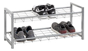 Schuhregal aus Stahlrohr, alufarben, für ca. 8 Paar Schuhe – Ansicht 5