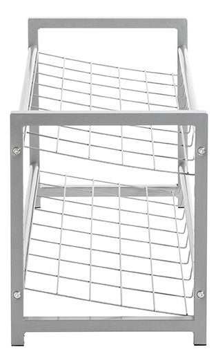 Schuhregal aus Stahlrohr, alufarben, für ca. 8 Paar Schuhe – Ansicht 7